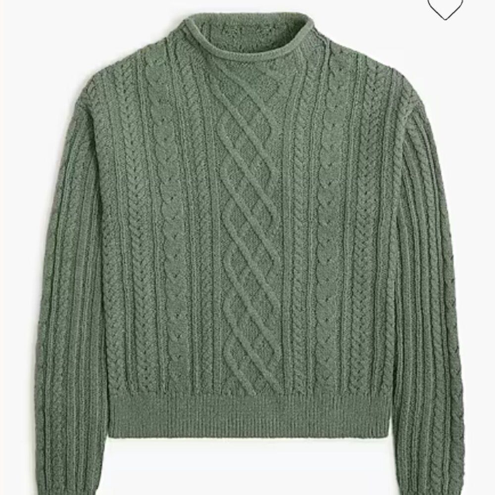 J. Crew Factory Mockneck cable-knit sweater • size small • NWT • CF738